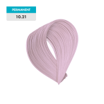 A sample of permanent hair color in the shade 10.21 - Violet Ash Platinum Blonde.