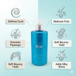 The Ultimate Repair System Curl Cream in a blue bottle defines curls, prevents flyaways, reduces frizz, gives a soft bouncy hold, and adds silky shine for flawless curls.
