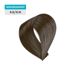 A swatch of 4.0 - Medium Brown (Demipermanent) hair color is shown on a green background.