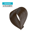 A lock of dark brown hair labeled "6.75 / 6.BRVC - Light Natural Brown / Brown Red Violet" is shown on a light teal and white background.