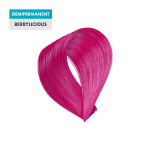 A swatch of magenta hair labeled "DEMIPERMANENT" and the product name "Berrylicious" is shown against a plain background.