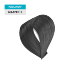 A black, curved brushstroke appears on a teal background. "Graphite" is displayed in bold text at the top left corner.