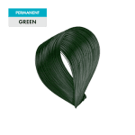 A thick brushstroke of deep green paint is shown on a plain background, labeled "Green" in a blue and white box.