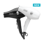 Two ORYA Professional Ionic Hair Dryers, one black and one white, are shown side by side on a transparent background with a "NEW" label. Elevate your hairstyling routine with these sleek ionic hair dryer models.