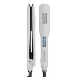 The ORYA Professional Ionic Flat Iron is shown both closed and open, highlighting its heating plates and visible product branding.
