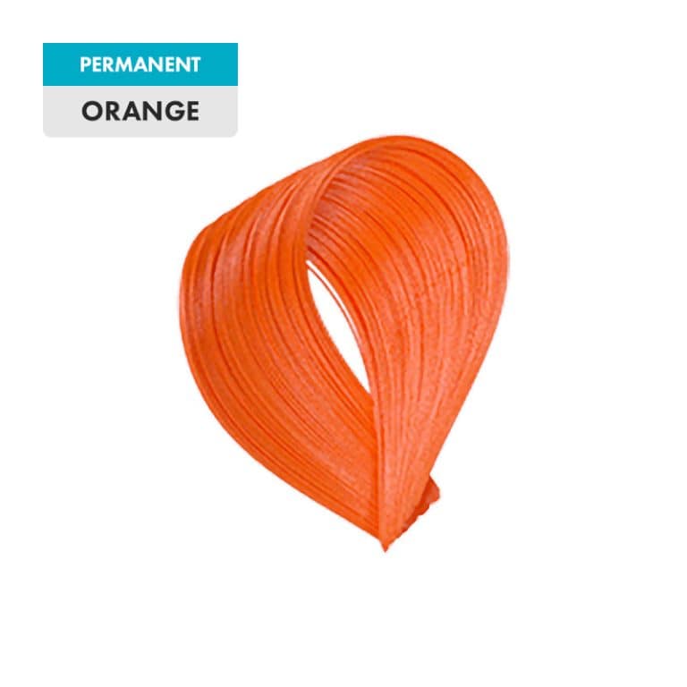 A paint swatch displays a streak of Orange on a green background, with the label "Orange" at the top left.