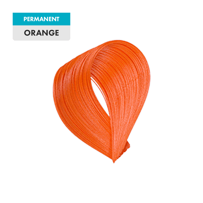 A paint swatch displays a streak of Orange on a green background, with the label "Orange" at the top left.