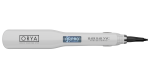 The ORYA Professional Ionic Flat Iron is a white hair styling tool with a sleek black tip, labeled "ORYA" and "Hair Bar NYC Professional.