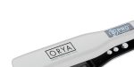 The ORYA Professional Ionic Flat Iron is a white hair straightener with black ceramic plates, digital controls, a display screen, and "ORYA" and "HAIR BAR NYC PROFESSIONAL" labels.