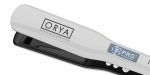 The ORYA Professional Ionic Flat Iron in white features a digital display and black ceramic plates.