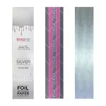 A box labeled "Pop Up Hybrid Foil 4 x 20 (100CT)" is shown, with two displayed sheets: one silver and one featuring a geometric striped pattern.