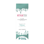 A rectangular package labeled “Pop Up Foil 5 x 16 XL - Heavy Emboss (200CT) - Tease Me Teal” features a teal foil drip design at the top and bottom.