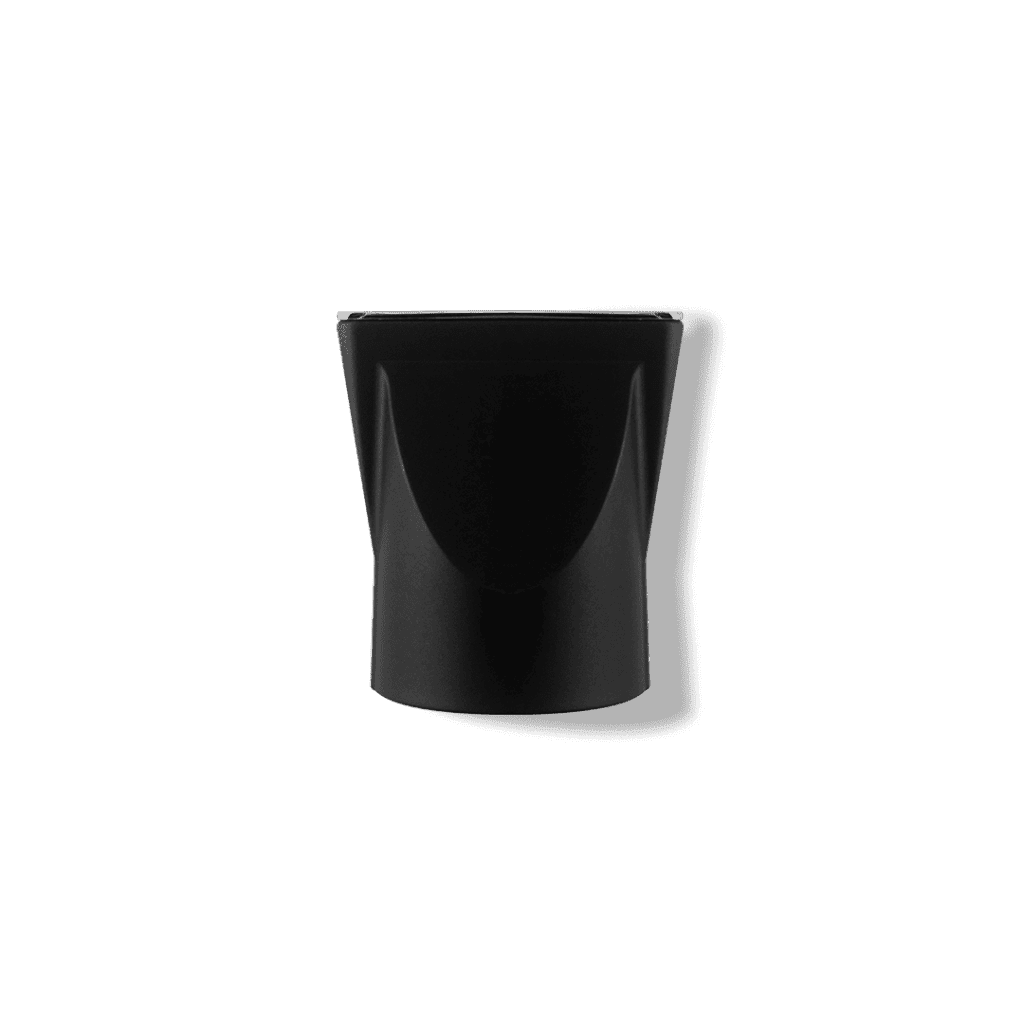 A Zinc Alloy Nozzle with a curved edge is photographed against a solid white background, casting a slight shadow to the right.