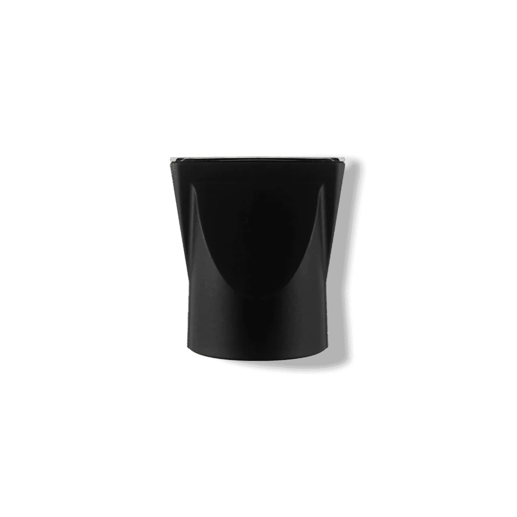 A Zinc Alloy Nozzle with a curved edge is photographed against a solid white background, casting a slight shadow to the right.