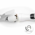 The 3IN1 Bold Curling Iron Set is shown in white with a detachable handle, separated into two pieces, and the L’Angelique logo visible in the bottom right corner.