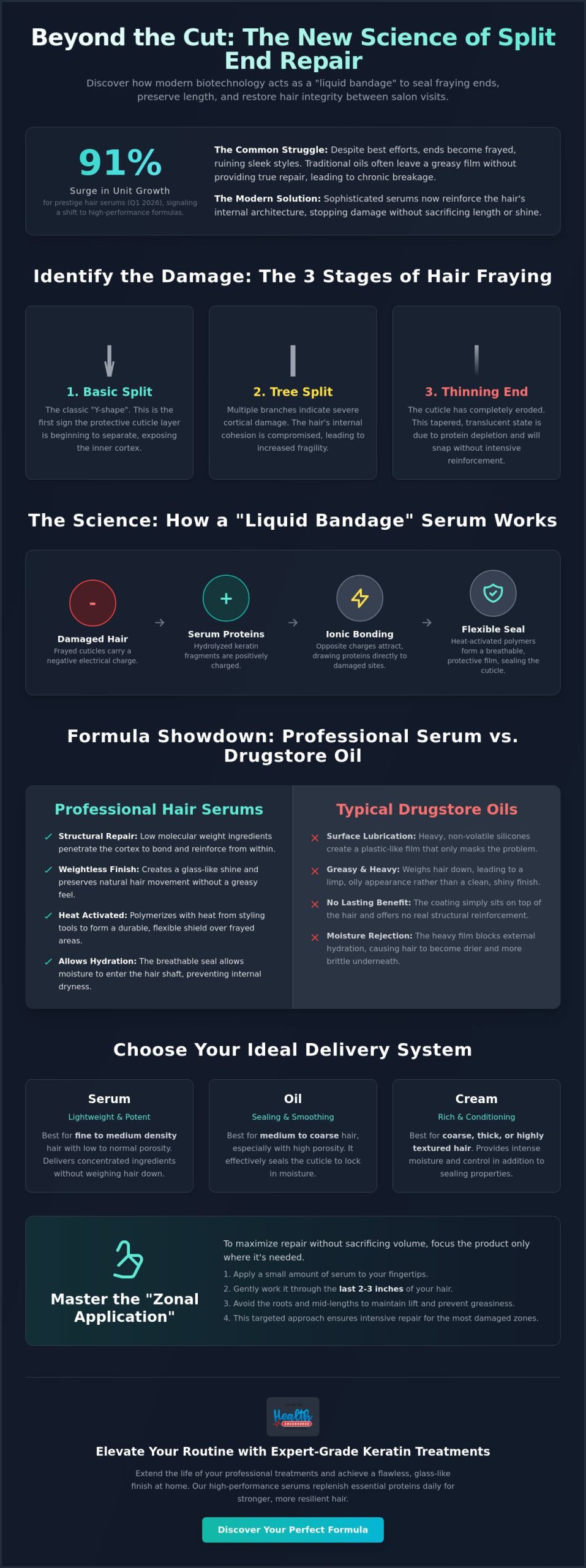 Professional Hair Serum for Sealing Split Ends: The Stylist’s Guide to Structural Repair