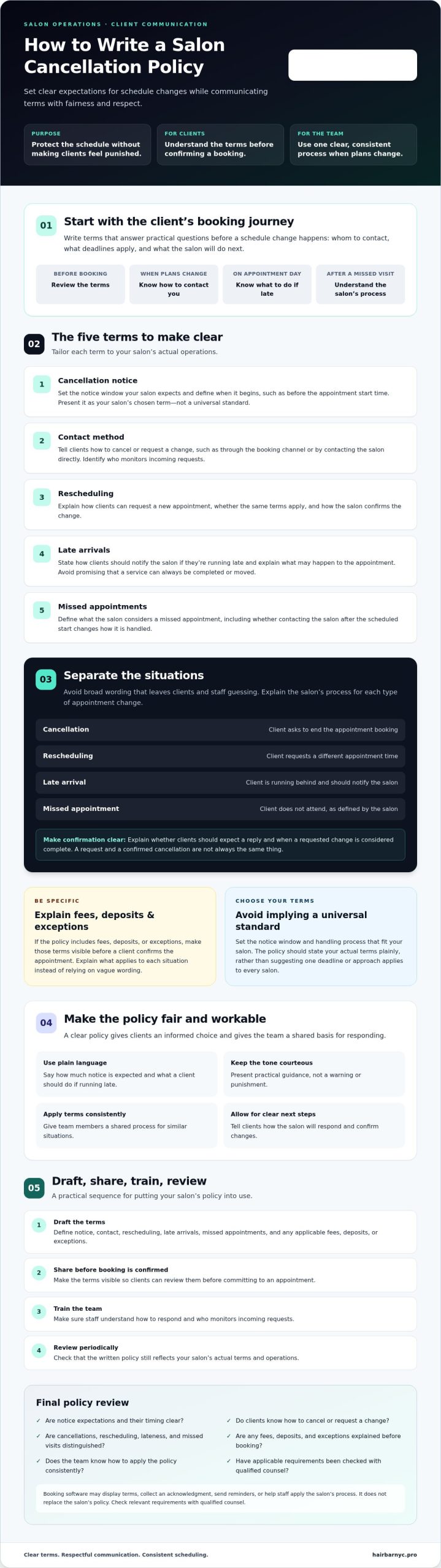 How to Write a Salon Cancellation Policy Clients Understand
