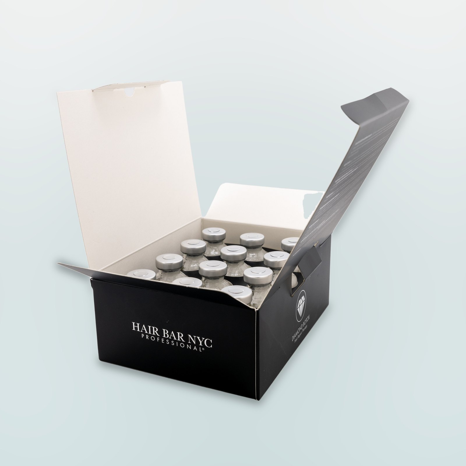 Open Hair Bar NYC Professional Diamond Botox box with 12 ampoules